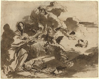 Dio Padre e angeli che adorano la Madonna con il Bambino da Giovanni Domenico Tiepolo