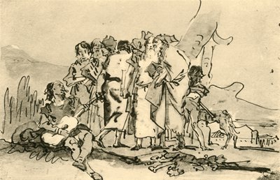 Gruppo di uomini vecchi e giovani da Giovanni Domenico Tiepolo