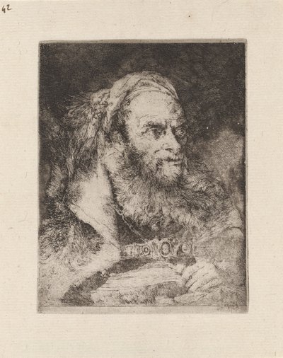 Testa di un orientale, un libro in mano, dalla Raccolta di Teste da Giovanni Domenico Tiepolo