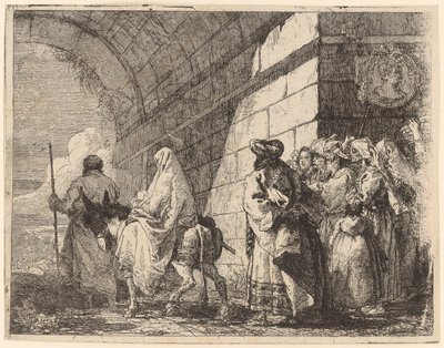 La Sacra Famiglia lascia la città da Giovanni Domenico Tiepolo