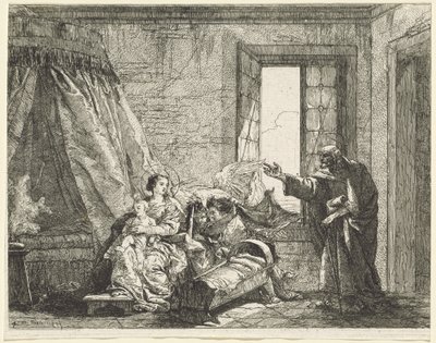 Giuseppe comunica a Maria il comando di Dio di fuggire da Giovanni Domenico Tiepolo