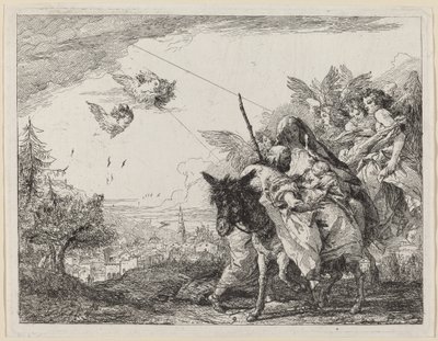 Giuseppe, in Piedi, Adora il Bambino da Giovanni Domenico Tiepolo