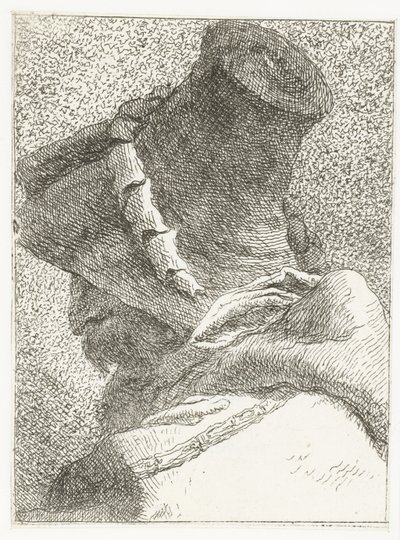 Uomo con testa girata e cappello (Raccolta di Teste) da Giovanni Domenico Tiepolo