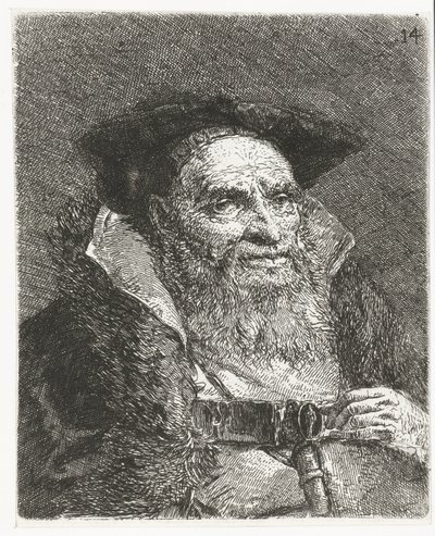 Uomo con berretto da Giovanni Domenico Tiepolo