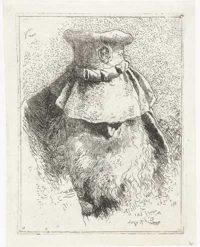 Uomo con testa china e grande cappello da Giovanni Domenico Tiepolo