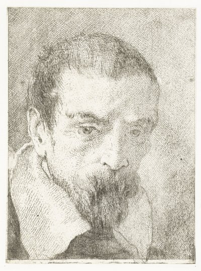 Uomo con piccola barba senza copricapo da Giovanni Domenico Tiepolo