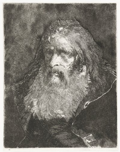 Uomo con capelli lunghi e senza copricapo da Giovanni Domenico Tiepolo