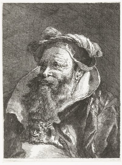 Uomo con testa di satiro sulla fibbia da Giovanni Domenico Tiepolo