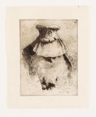 Uomo con un grande cappello da Giovanni Domenico Tiepolo