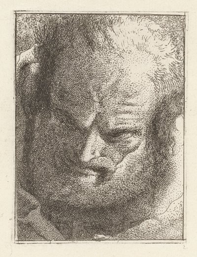 Vecchio che Guarda in Basso, dalla Raccolta di Teste da Giovanni Domenico Tiepolo