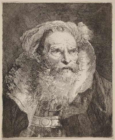 Vecchio uomo in meditazione da Giovanni Domenico Tiepolo