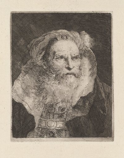 Vecchio che medita, dalla Raccolta di Teste da Giovanni Domenico Tiepolo