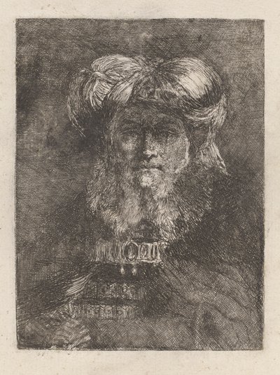 Vecchio uomo nello stile di Rembrandt, dalla Raccolta di Teste da Giovanni Domenico Tiepolo