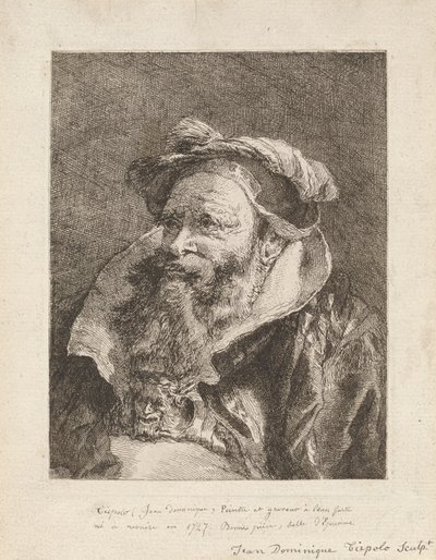 Vecchio con Barba, dalla Raccolta di Teste da Giovanni Domenico Tiepolo