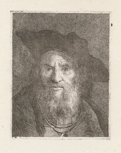 Vecchio con cappello, dalla Raccolta di Teste da Giovanni Domenico Tiepolo
