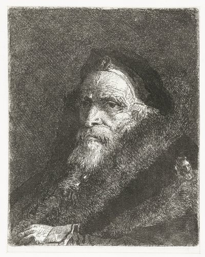 Vecchio uomo con mantello di pelliccia da Giovanni Domenico Tiepolo