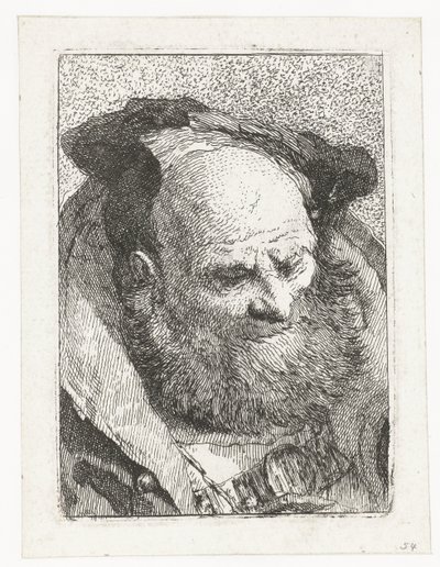 Vecchio con barba (serie) da Giovanni Domenico Tiepolo