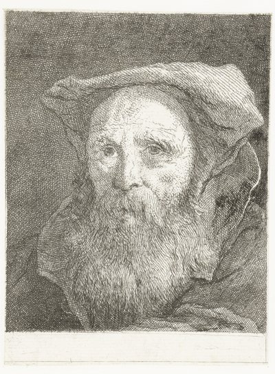 Vecchio con barba e berretto (Raccolta di Teste) da Giovanni Domenico Tiepolo