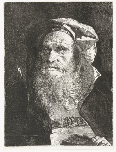 Vecchio con barba e libro (Raccolta di Teste) da Giovanni Domenico Tiepolo