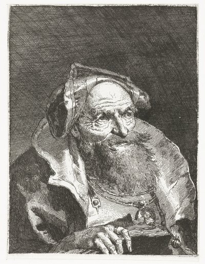 Vecchio con catena e libro da Giovanni Domenico Tiepolo
