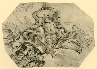 Santo in preghiera circondato da angeli, 1762, 1928 da Giovanni Domenico Tiepolo