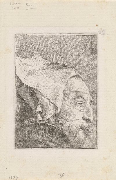Profilo di un vecchio, dalla Raccolta di Teste da Giovanni Domenico Tiepolo