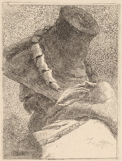 Profilo di un vecchio con cappello da Giovanni Domenico Tiepolo
