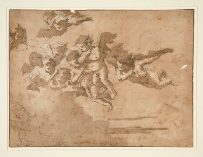 Putti che volano tra le nuvole da Giovanni Domenico Tiepolo