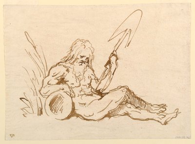Schizzo di un dio del fiume da Giovanni Domenico Tiepolo