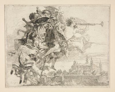 Le armi di Carl Phillipp von Greiffenklau, dalla serie Idee pittoresche sopra la fuga in Egitto da Giovanni Domenico Tiepolo