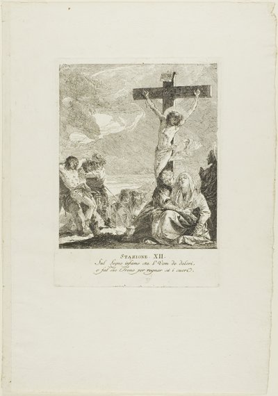 La crocifissione, dodicesima tavola della Via Crucis da Giovanni Domenico Tiepolo