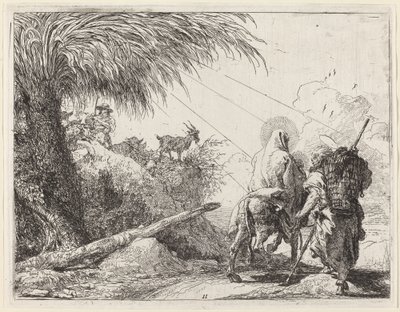 La Fuga, Sacra Famiglia a Destra, Giuseppe Guarda a Sinistra da Giovanni Domenico Tiepolo