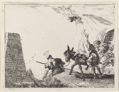 La Fuga con Obelisco a Sinistra da Giovanni Domenico Tiepolo