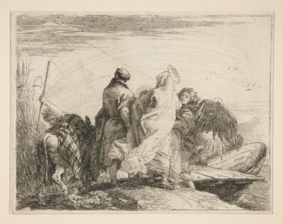 La Sacra Famiglia lascia la riva del fiume, dalla serie Idee pittoresche sopra la fuga in Egitto da Giovanni Domenico Tiepolo