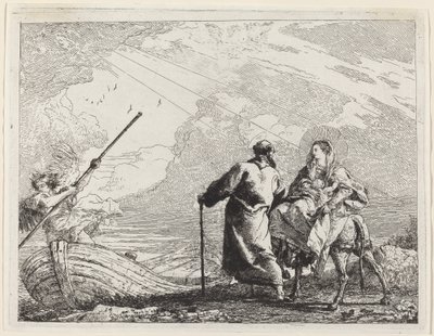 La Sacra Famiglia sulla riva del fiume da Giovanni Domenico Tiepolo