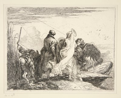 La Sacra Famiglia presso un fiume, dalla serie Idee pittoresche sulla fuga in Egitto da Giovanni Domenico Tiepolo