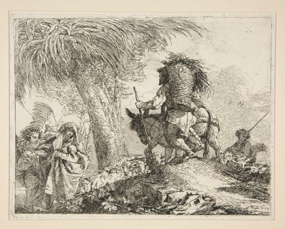 La Vergine e il Bambino con Giuseppe, dalla serie Idee pittoresche sopra la fuga in Egitto da Giovanni Domenico Tiepolo