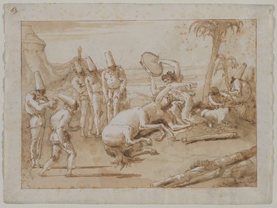 La donna con il tamburello, 1790s da Giovanni Domenico Tiepolo