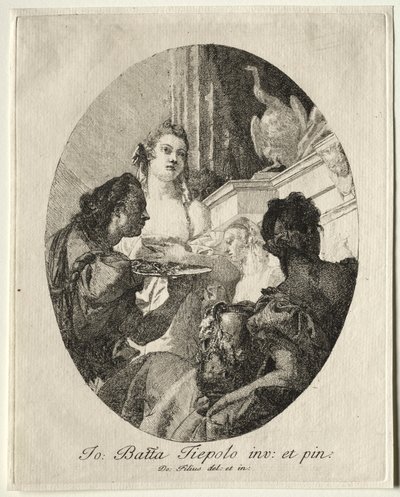 Tre Donne che Presentano Doni di Marco Antonio a Cleopatra da Giovanni Domenico Tiepolo