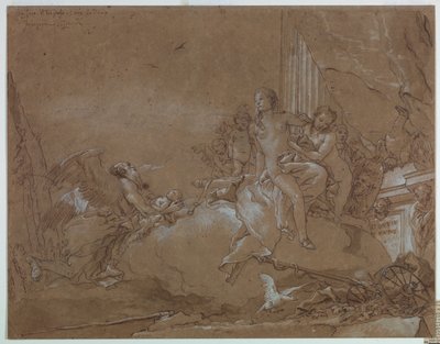 Il Tempo (Crono) Affida Cupido a Venere da Giovanni Domenico Tiepolo