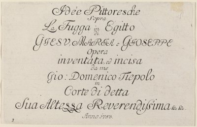 Pagina del titolo da Giovanni Domenico Tiepolo
