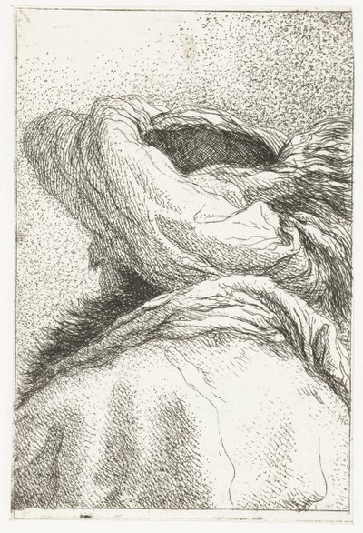 Uomo turco con testa girata con turbante da Giovanni Domenico Tiepolo