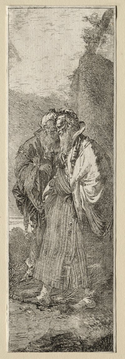 Due vecchi in un paesaggio da Giovanni Domenico Tiepolo