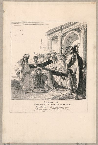 Via crucis - Stazione III, Cade sotto la croce per la prima volta da Giovanni Domenico Tiepolo