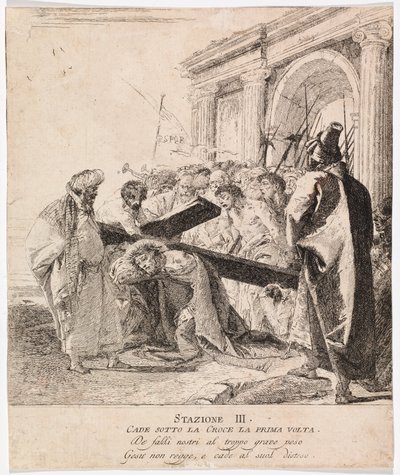 Via crucis - Stazione III. Gesù cade per la prima volta da Giovanni Domenico Tiepolo