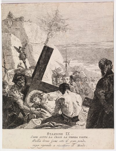 Via crucis - Stazione IX. Gesù cade per la terza volta da Giovanni Domenico Tiepolo