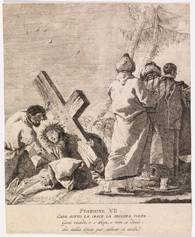 Via crucis - Stazione VII. Gesù cade per la seconda volta da Giovanni Domenico Tiepolo