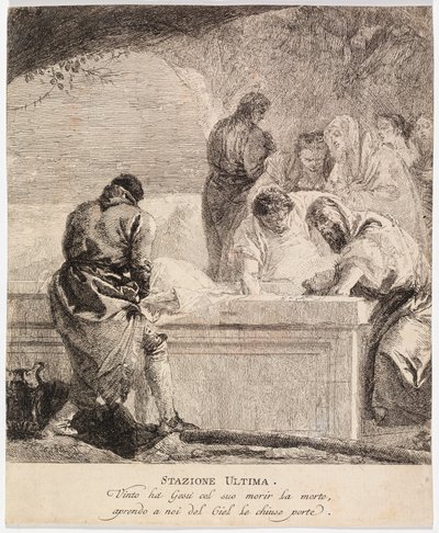 Via crucis - Stazione XIV. Gesù viene deposto nel sepolcro da Giovanni Domenico Tiepolo