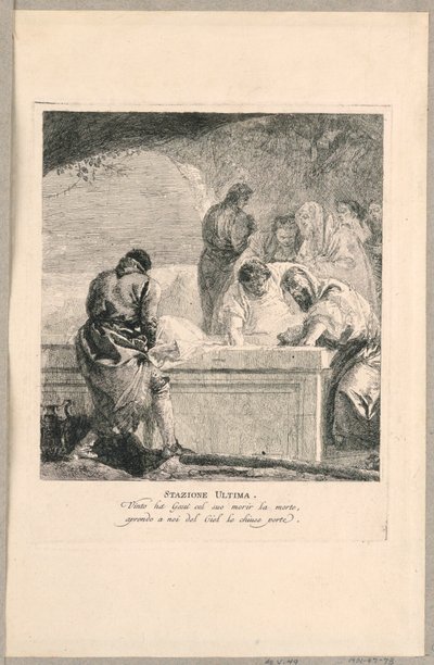 Via crucis - Stazione XIV, La sepoltura da Giovanni Domenico Tiepolo