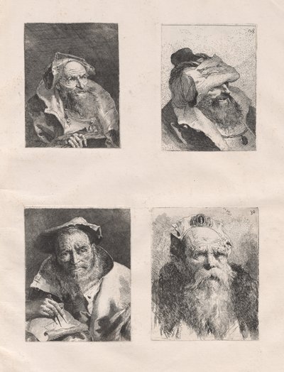 Raccolta di teste (Parti I e II) da Giovanni Domenico Tiepolo, after Giovanni Battista Tiepolo